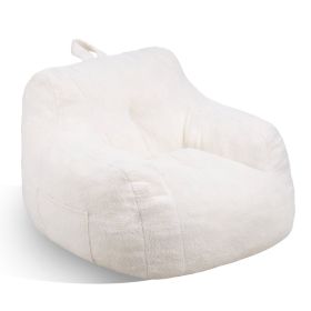 VEVOR Bean Bag Chair, 3 feet Bean Bag Chair with Soft Armrests and Storage Pocket, 25D Memory Foam Filled with Soft Teddy Velvet Cover