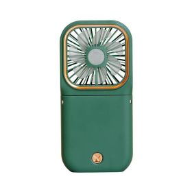 Newly Portable Hands Free Neck Multi-purpose 3 in1 Rechargeable Foldable Mini Cooler Folding Usb Electric Power Fans (Color: Green)